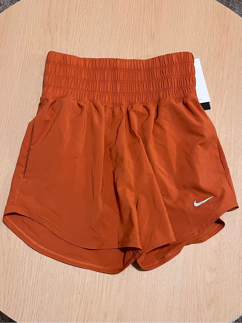 Nike Women's Rust Orange Elastic Waist Athletic Shorts